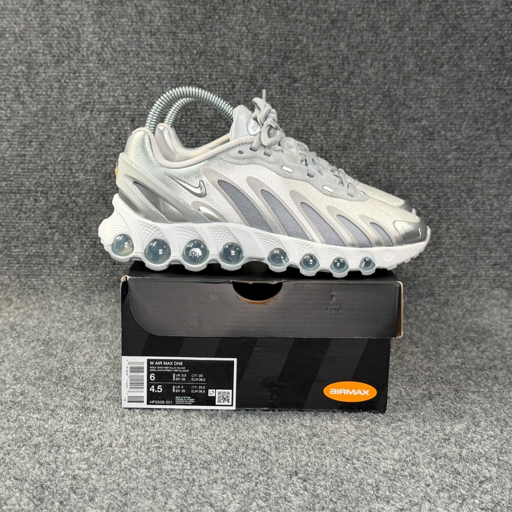 Nike Air Max Dn8 Running‎ Shoes Women's 6 Wolf Grey Metallic Silver Athletic Run